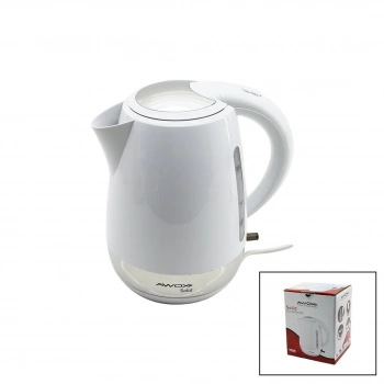 AWOX (BEYAZ) (SOLİD) (PLASTİK) KETTLE SU ISITICI (1.7LT) (2000W) (SU GÖSTERGE) (360° GÖVDE=KROM KAPLI TABAN) (GİZLİ REZİSTANS)*12