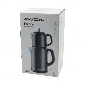 AWOX FRESCO ( SİYAH )( ELEKTRİKLİ ) ÇAY MAKİNESİ ( ÇAYCI SET )( 1.7LT SU ISITICI + 1.2LT DEMLİK )( PASLANMAZ ÇELİK GÖVDE )( 2200W )*4