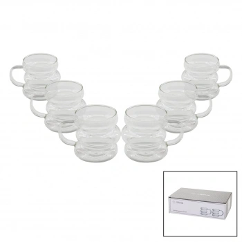 BAROTTİ DMR-8601 ( 6PCS ) ( 3 BOĞUMLU & ŞERİTLİ ) KAHVE YANI ( CAM ) BARDAK*40=K