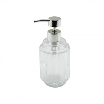 BAROTTİ DMR-8888 ( BOĞUMLU ÇİZGİ DESENLİ ) ( ŞEFFAF CAM ) SIVI SABUNLUK ( 370 ML )*48=K