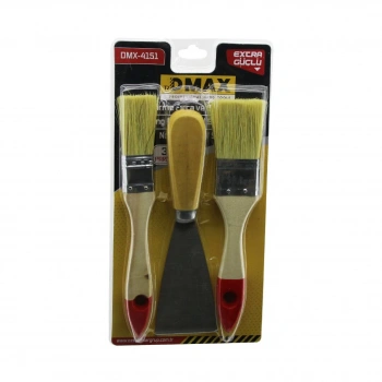 DMAX DMX-4151 REAL-ÖZS-1048 ( 3PCS ) BOYACI SETİ ( 1PCS SPATULA (50MM) & 2PCS KESTİRME FIRÇA (NO-1-1.5)*240