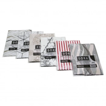 DORA HAZIR ELFAYLI DESENLİ MUŞAMBA & MASA ÖRTÜSÜ ( 140X140CM )*10X1