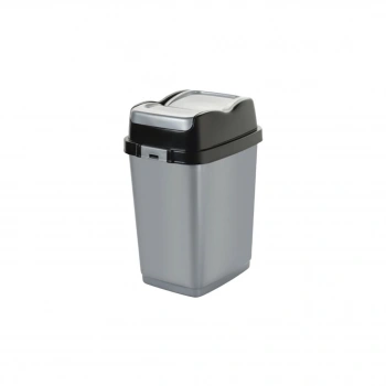 DÜNYA-09711-400&401 ( SİYAH & GRİ ) EASY ( 5LT ) ( ÇİFT KAPAKLI ) ÇÖP KOVASI PLASTİK ( 149X185X266MM )*36=K