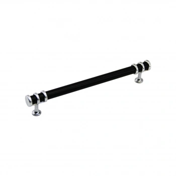 İBİCO-956 ( 16CM ) ( YÜZÜK KROM & KULP SİYAH ) BORU ÇEKMECE KULP*10X5