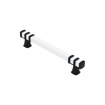 İBİCO-963 ( 12.8CM ) ( YÜZÜK SİYAH & KULP BEYAZ ) ( KARE ) ÇEKMECE KULP*10X5
