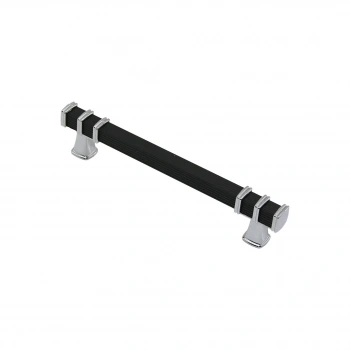 İBİCO-964 ( 12.8CM ) ( YÜZÜK KROM & KULP SİYAH ) ( KARE ) ÇEKMECE KULP*10X5