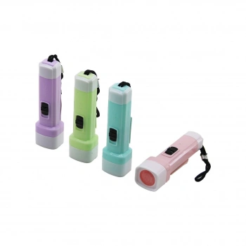 İBİCO İ10-009 LED FLASHLIGHT JY-2023 ( PİLLİ ) ( MİNİ BOY: 9CM & ÇAP: 2.5CM ) EL FENERİ ( RENKLİ PLASTİK )*48X32