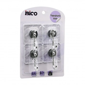 İBİCO İ17-008 (4PCS) (GÜMÜŞ) (KROM GÖRÜNÜM) PLASTİK ASKI ( YAPIŞKANLI=ŞEFFAF MİKA KRİSTAL PLAKA=ÇATLAK DESEN) (3KG)*12X14