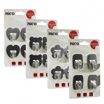 İBİCO İ17-014 (4PCS) ( ÇİÇEK & KALP & AYICIK & D.GEN MİX MODEL ) (KOMPLE METAL) ASKI (YAPIŞKANLI MONTAJ) (3KG TAŞIMA)*12X20