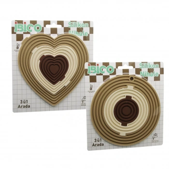 İBİCO İ22-027 ( 3İN1= BÜTÜN & 3 BOYA AYRILIR ) ( SİLİKON ) MAT & NİHALE ( KALPLİ=7.5-12.5-19CM ) ( YUVARLAK=7-12.5-19.5CM )*144