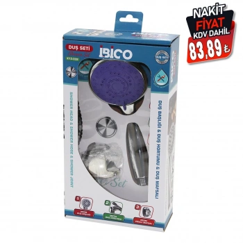 İBİCO K13-032 (KUTULU AMBALAJ) (3İN1) DUŞ SETİ ( FONKSİYONLU KROM DUŞ BAŞLIK & METAL DUŞ HORTUM & MAFSAL=ASKI VİDALI )*36                                 kpy161