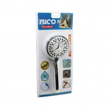 İBİCO K13-037 (MERCEDES) (ORTA) (YUVARLAK& BOMBELİ=9.5CM) DUŞ BAŞLIK (KADEMELİ) (KROM GÖVDE& SİYAH KENAR-İĞNE) (SAP:13.5CM)*77