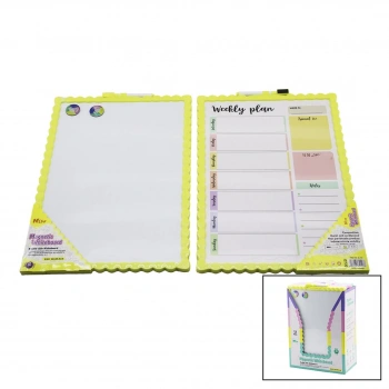 İBİCO NEW MAGNETİC WHİTEBOARD JL-117 ( 28X39.5CM ) (BÜYÜK) MANYETİK YAZI TAHTASI (ÇİFT TARAFLI) (RENKLİ ÇERÇEVE)*12X6