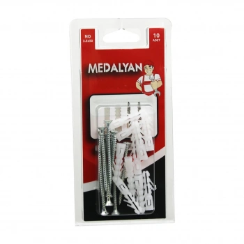 MEDALYAN DL-33 ( NO-3.5X50 ) DÜBELLİ VİDA ( DUBEL=NO-6 ) ( 10PCS )*12X10