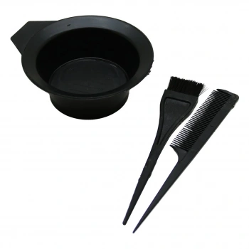 MERRYS SOLİNGEN İP-123 ( 3PCS ) SAÇ BOYAMA SETİ ( TARAK & FIRÇA & KASE ) ( SİYAH PLASTİK )*145