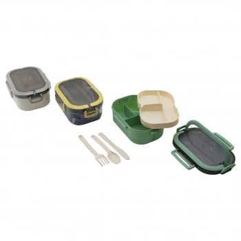 MEYSA HOME M&L-3026 LUNCH ( TEK KATLI ) BESLENME KUTUSU (RENKLİ PLASTİK) (2X3 BÖLMELİ-1AD.KAŞIK-1AD.ÇATAL-1AD.BIÇAK)*24=K