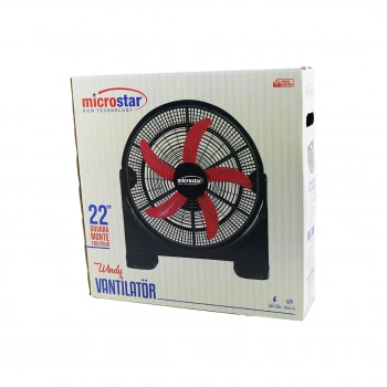 MİCROSTAR HC-1045 (WİNDY) (22 İNÇ=55CM) (FAN) VANTİLATÖR (2İN1=MASA ALTI & DUVARA MONTE) (70W) (180°) (3-KDM.HIZ) (5-PLS.KNT)*1