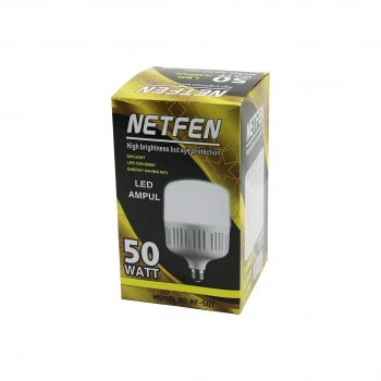 NETFEN NF-50T ( 50W ) ( TORCH ) LED AMPUL PLASTİK (E27) (2400LUMEN ) ( SOĞUK BEYAZ=10.000K ) ( 8.000 SAAT ÖMÜR )*5X10