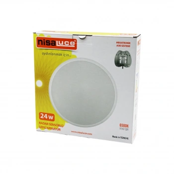 NİSALUCE EAMP-106/B (24W) (RADAR SENSÖRLÜ) LEDLİ ARMATÜR (BEYAZ ÇERÇEVE) (MEKATRONİK ASKI SİSTEMİ) (6500K & 2160Lm)*20