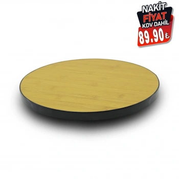 PABLITO HOME PBT-069 ( YUVARLAK=30CM ) ( 360° DÖNER TABLALI ) ( AHŞAP MDF ) SUNUM TEPSİSİ & MİNİ SOFRA ( KENAR KAPLAMALI )*12=K                     qwe3