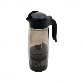 QLUX C-00357 SİYAH İNCİ ( DÜZ SİYAH ŞEFFAF CAM ) SÜRAHİ ( 1500 CC ) (AÇ-KAPA MANDALLI PLASTİK KAPAK) ( ʃ=ŞEKİL PLS.KULP )*6=K