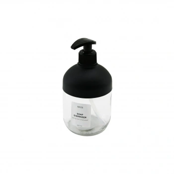QLUX C-00550 CLARY ( CAM ) SIVI SABUNLUK ( SİYAH PLASTİK KAPAK & POMPA ) ( 425ML ) ( NO-05 SOAP DISPENSER )*12=K