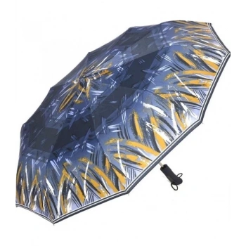 RUBENİS RB-069L ( BAYAN & YARI OTOMATİK ) (10 TELLİ ) ( 3 KIRMALI ) RENKLİ DESENLİ ŞEMSİYE (SİYAH KISA SAP)*12X4                     qwe05