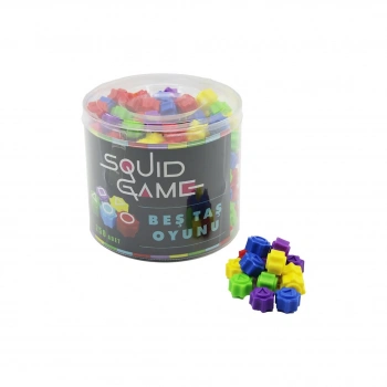 SOUID GAME ( BEŞ TAŞ ) OYUNU ( RENKLİ PLASTİK ) ( 5 TAŞ & KALAMAR OYUNU )*250X24