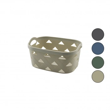 SUNPLAST SD-5003 ( NO-3 ) ( 3.8LT ) ÇOK AMAÇLI SEPET ( DERİ GÖRÜNÜM DESENLİ ) (RENKLİ PLASTİK) (ÇİFT DAHİLİ KULP)*36=K