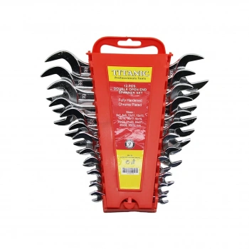 TITANIC TOOLS ( 12PCS ) ( 6-32MM ) AĞZI AÇIK ANAHTAR TAKIMI ( PLASTİK STAND TAŞIMA APARATLI )*2X1