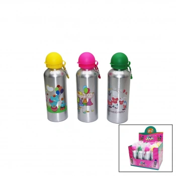 U-4  U4-1038 ( KIZ ) ( METAL ) SULUK MATARA ( 500ML ) (RENKLİ PLS.KAPAK ) (ÇEK İÇ & İT KAPAT EMZİK) (ASKILIKLI)*12X8          qwe010