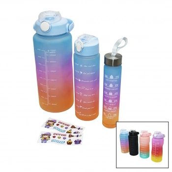 VİVA HOME (ATS) ( 3PCS & RENKLİ=300-900-2000ML) MOTİVASYON SULUK MATARA (TELEFONLUKLU) (BRKT-480838)*48