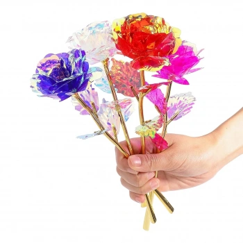 WİSEM T-0842 SONSUZLUK GÜLÜ (RENKLİ PVC YAPRAK & PLS.DAL) (IŞIK YANSIMASI İLE İPEKSİ VE PARLAK GÖRÜNÜM)(23X8CM)*50X12