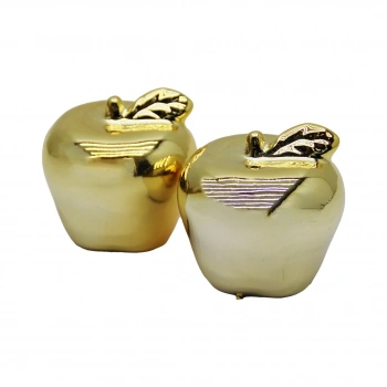 YAKUT-9524 (ELMA & KÜÇÜK BOY ) ( GOLD & SERAMİK ) BİBLO & DEKORATİF SÜS EŞYASI*12X20