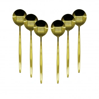 YAKUT-9725 ( 6PCS ) ( GOLD ) YEMEK KAŞIK SETİ*100