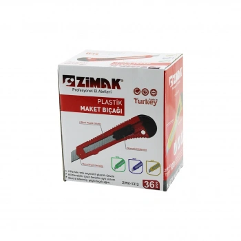 ZİMAK ZMK-1313 ( RENKLİ PLASTİK ) FALÇATA MAKET BIÇAK ( 18MM )*36X20