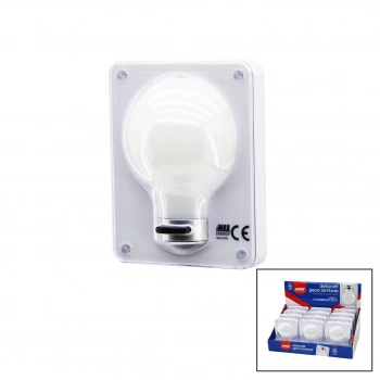 ZMAX-3183 (AMPUL MODEL) (PİLLİ) DEKORATİF GECE LAMBA (3 MODE IŞIK) (7.9X10.3X1.7CM)(3İN1 MONTAJ=MIKNATIS-VİDA-CIRT YPŞ.)*12X10