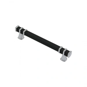 İBİCO-964 ( 12.8CM ) ( YÜZÜK KROM & KULP SİYAH ) ( KARE ) ÇEKMECE KULP*10X5