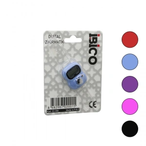 İBİCO İ12-001 ( ZİKİRMATİK DİJİTAL ) PARMAK SAYAÇI ( MİX RENKLİ SAYAÇ ) ( ŞEFFAF PLASTİK KORDON )*100X10