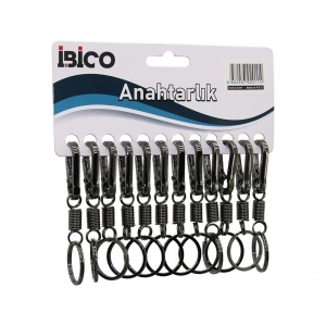 İBİCO İ12-011 ( FÜME ) ( YAYLI GÖVDE ) ( METAL ) ANAHTARLIK ( TEK HALKALI ) ( KEMER GEÇMELİ )*12X100
