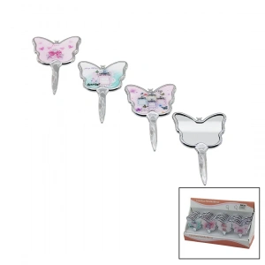 İBİCO İ15-038 ( KELEBEK MODEL ) ( ÇANTA DESENLİ ) ( SAPLI )  ( CEP & ÇANTA ) MAKYAJ AYNASI ( TEK TARAFLI )*24X16