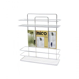 İBİCO K13-014 ( 2 KATLI & DİKDÖRTGEN ) ( KROM ) ( METAL ) BANYO KÖŞELİK & DUŞKABİN RAF & ŞAMPUANLIK*12
