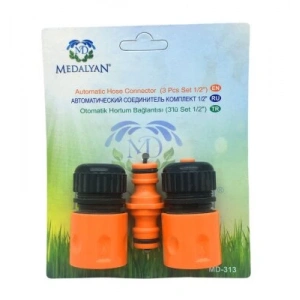 MEDALYAN MD-313 ( 3 LÜ SET ) ( 1/2 ) LÜX OTOMATİK HORTUM EKİ BAĞLANTISI*20X6