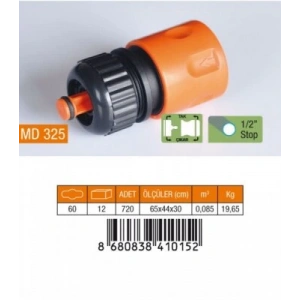 MEDALYAN MD-325 ( 1/2 ) HORTUM BAĞLANTI ADAPTÖRÜ ( STOPLU )*60X12