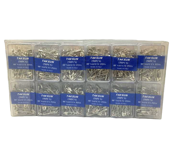 TAKSUN SAFETY PINS-958 ( GÜMÜŞ ) ( 50PCS.PLS.KUTU ) (NO-00) MİNİ ÇENGELLİ İĞNE*36X40