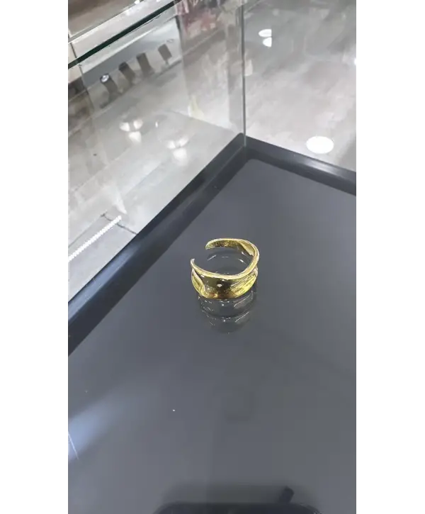 925 Ayar Gümüş Altın Kaplama Sade Yüzük