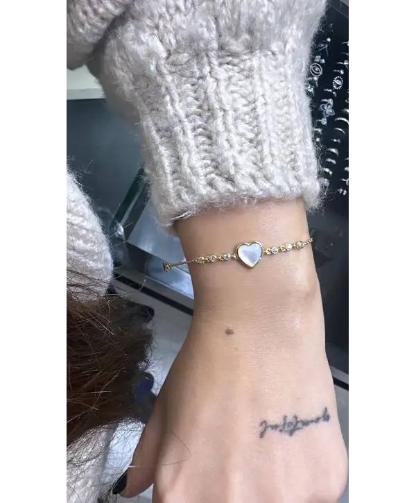 925 Ayar Gümüş Kalp Bileklik