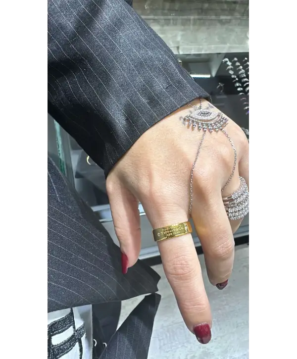 925 Ayar Gümüş Orjinal Marka Altın Kaplama Yüzük