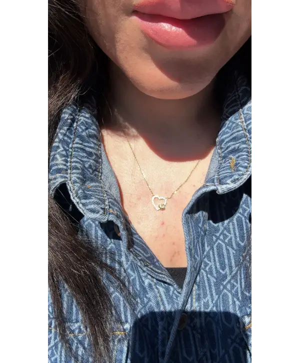 925 Ayar Gümüş Kalpli Gold Kolye