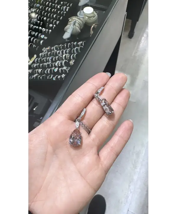 925 Ayar Gümüş Alexandrite Büyük Damla Taşlı Vip İthal Küpe